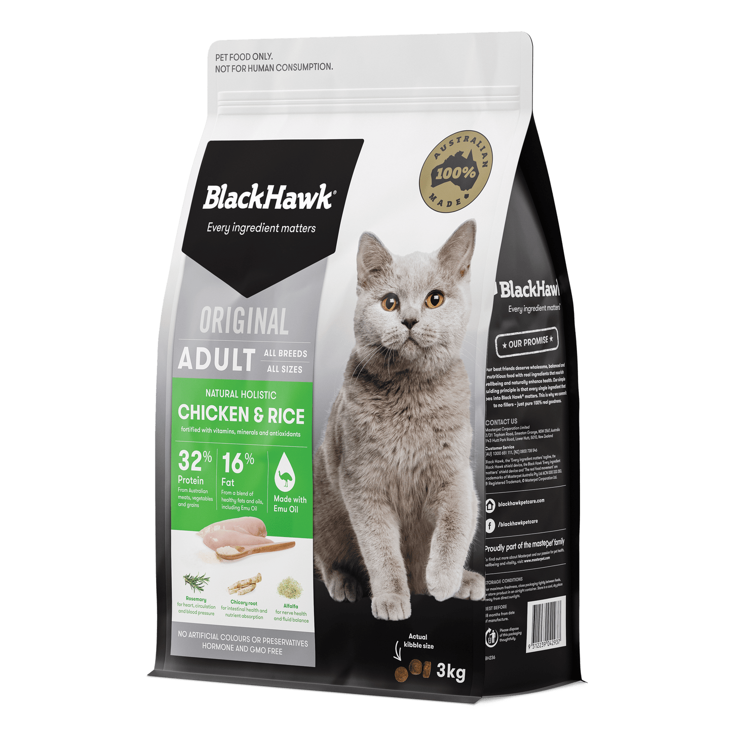 BLACK HAWK CAT CHICKEN & RICE 3KG