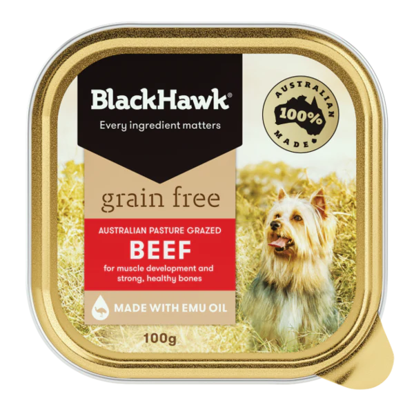 BLACK HAWK DOG BEEF GRAIN FREE 9X100G