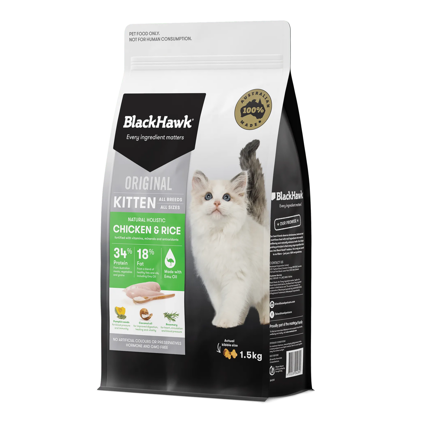 BLACK HAWK KITTEN CHICKEN 1.5KG