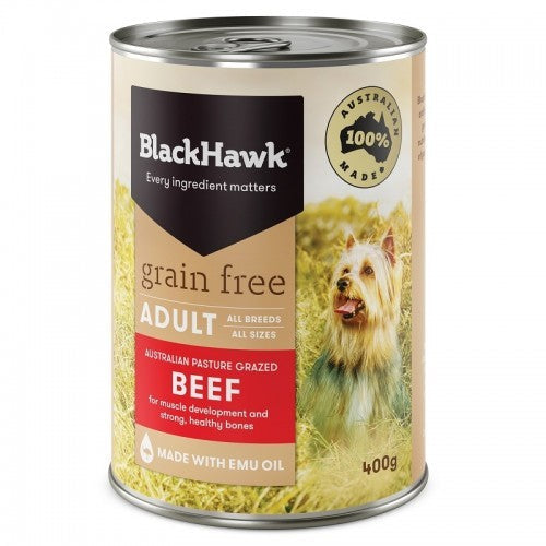 BLACKHAWK DOG BEEF GRAIN FREE 12X400G