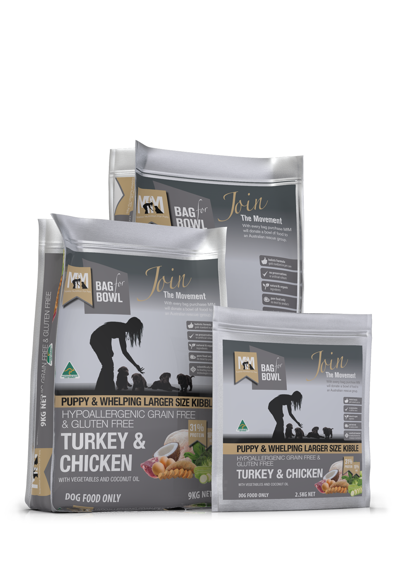MEALS FOR MUTTS TURKEY & CHICKEN PUPPY & WHELPING KIBBLE 2.5KG