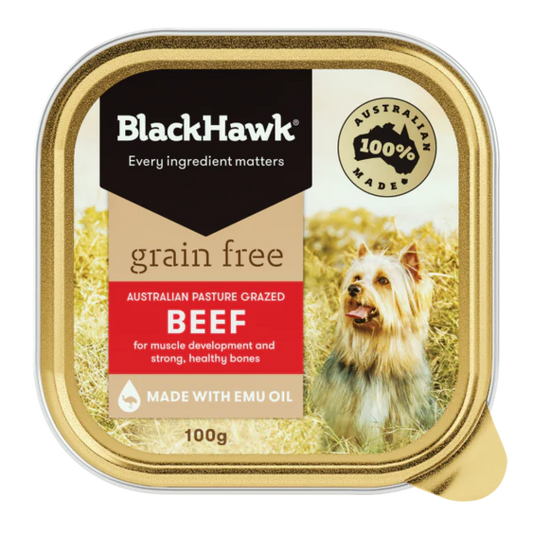 BLACK HAWK DOG BEEF GRAIN FREE 9X100G