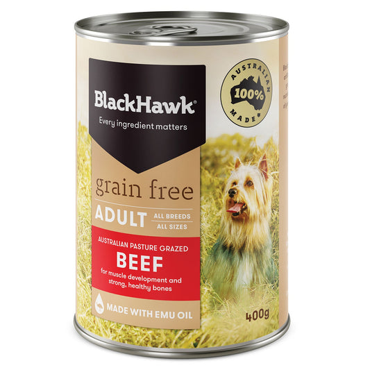 BLACK HAWK DOG BEEF GRAIN FREE 400G