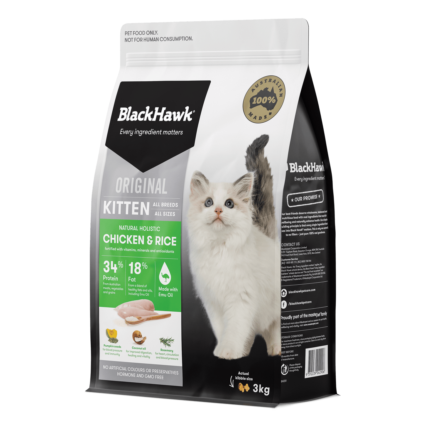 BLACK HAWK KITTEN CHICKEN 3KG