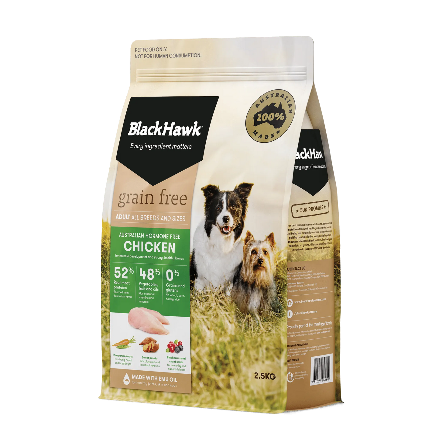 BLACK HAWK DOG CHICKEN GRAIN FREE 2.5KG
