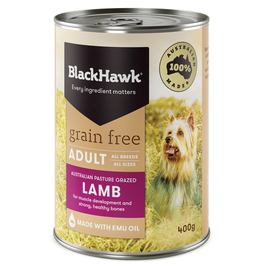 BLACK HAWK DOG LAMB GRAIN FREE 400G