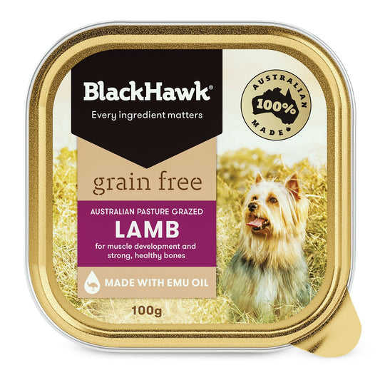 BLACK HAWK DOG LAMB GRAIN FREE 100G