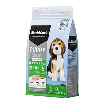 BLACK HAWK PUPPY MEDIUM BREED CHICKEN & RICE 3KG