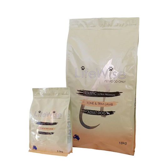 LIFEWISE DOG ADULT TONE & TRIM LAMB 9KG