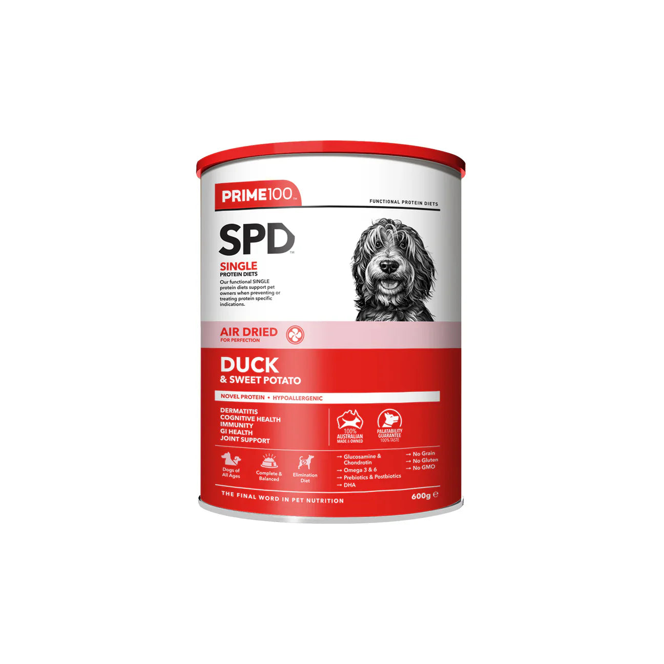 PRIME 100 SPD AIR DRIED DUCK & SWEET POTATO 600G