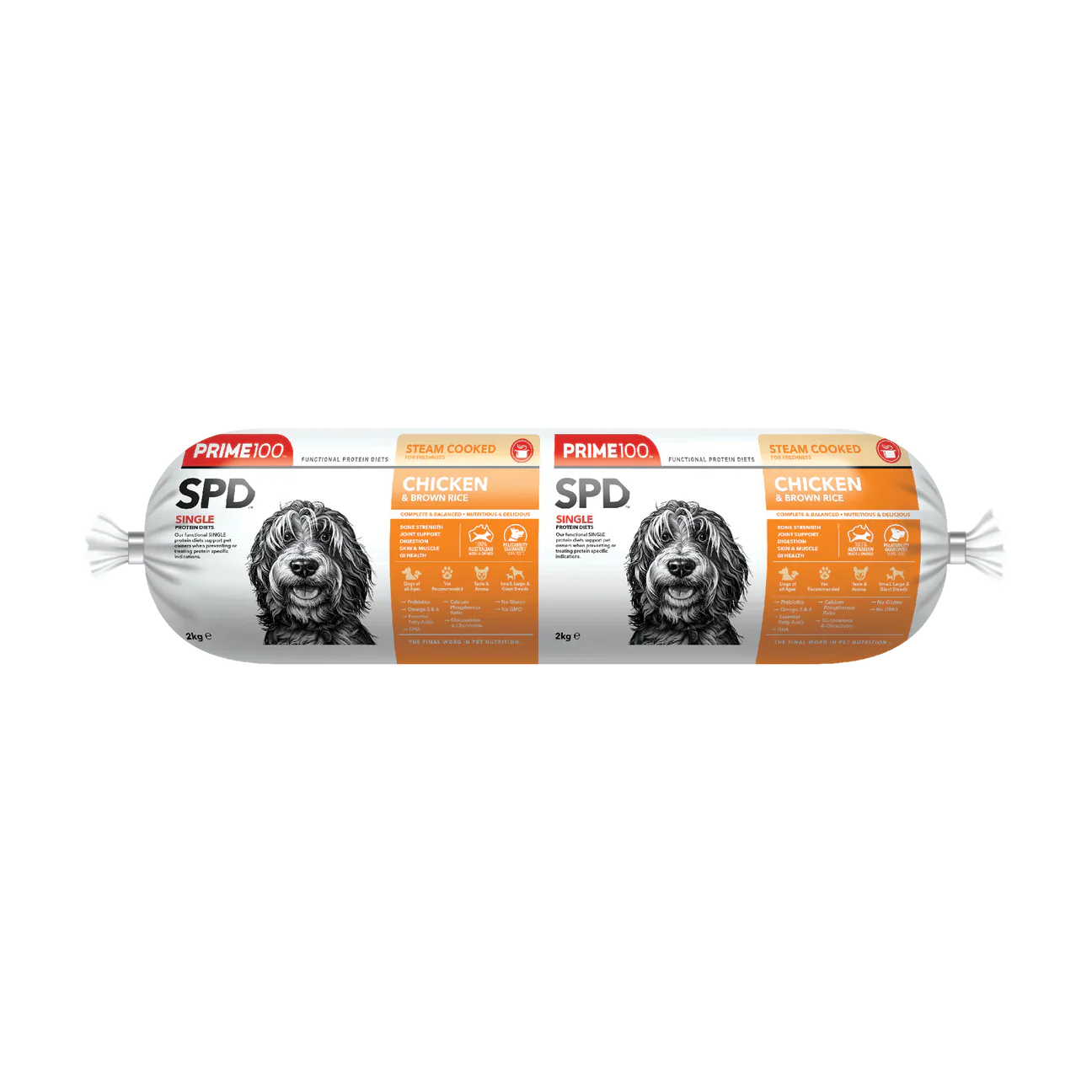 PRIME 100 CHICKEN & BROWN RICE ROLL 2KG