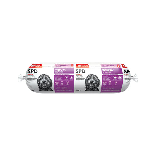 PRIME 100 TURKEY & FLAXSEED ROLL 800G