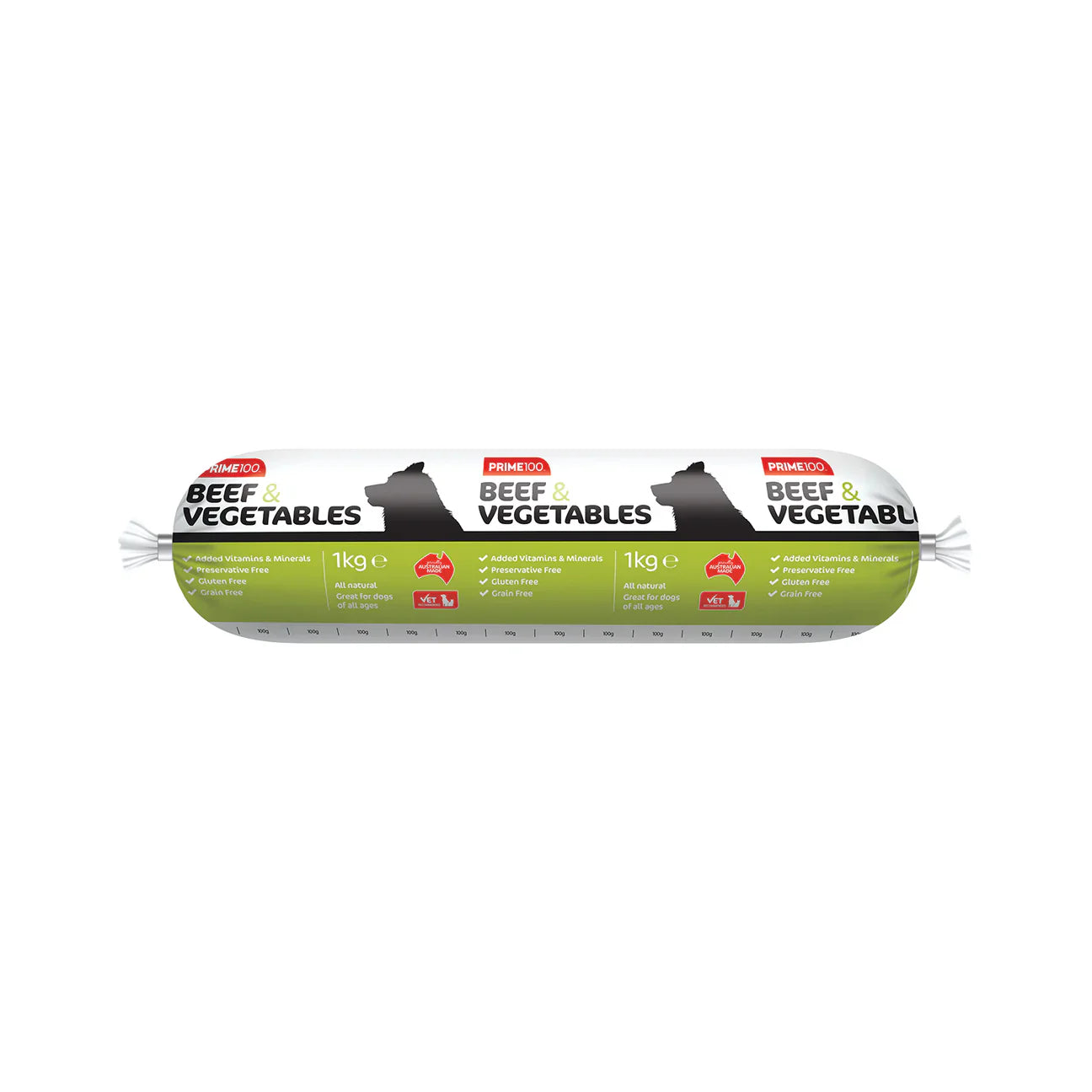 PRIME 100 BEEF & VEGETABLES ROLL 1KG