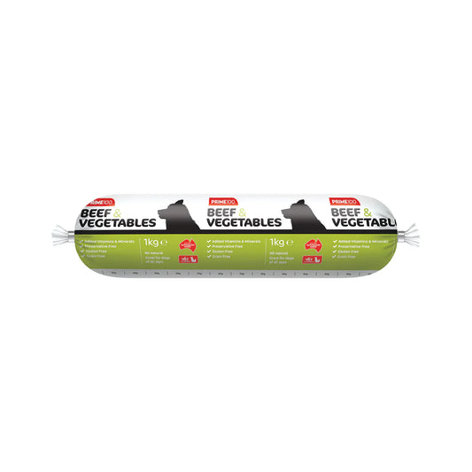 PRIME 100 BEEF & VEGETABLES ROLL 1KG